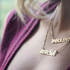 Capital Letters Name Necklace - Thumbnail Model