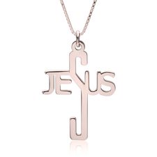 Jesus Name Cross Necklace