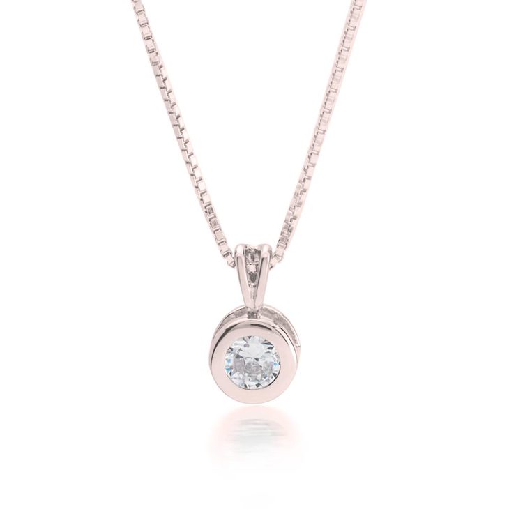 Cubic Zirconia Solitaire Necklace