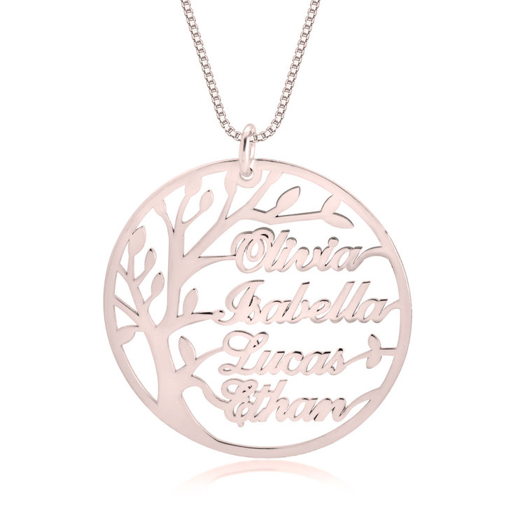 Family Tree Necklace with Names 