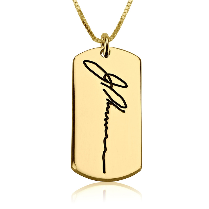 Dog Tag Handwriting Necklace