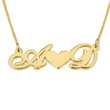 Heart initials necklace