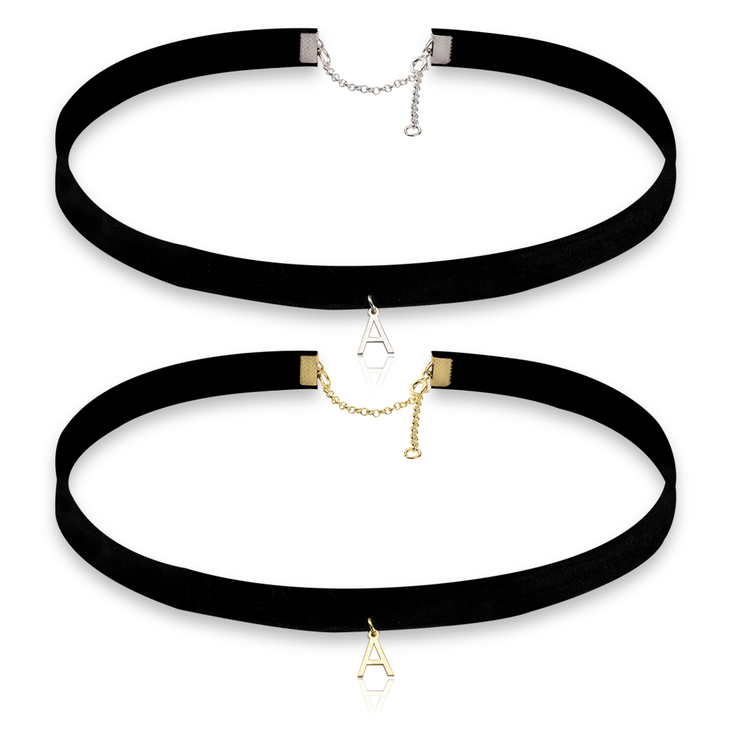 Single Initial Choker Necklace