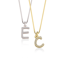 Cubic Zirconia Initial Necklace