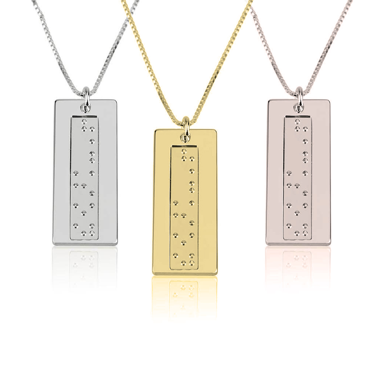 Vertical Braille Necklace