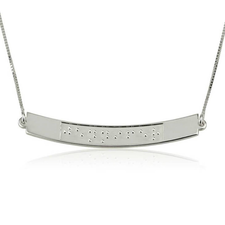 Custom Curved Bar Braille Necklace