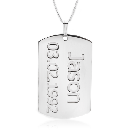 Dog Tag Plate with Name and Date