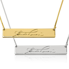 Bar Handwriting Necklace