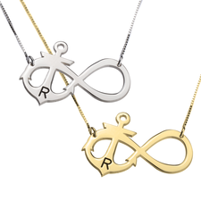 Initial Anchor Infinity Necklace