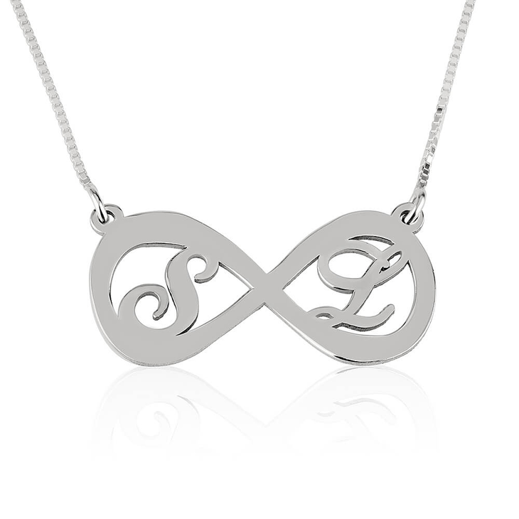 Two Letters Infinity Necklace