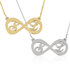 Two Letters Infinity Necklace