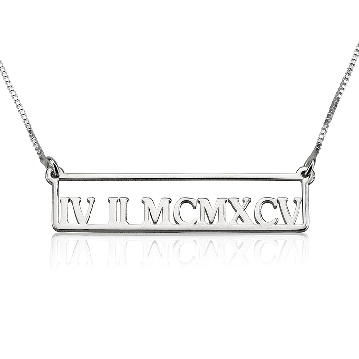 Personalized Roman Numeral Necklace