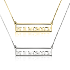 Personalized Roman Numeral Necklace