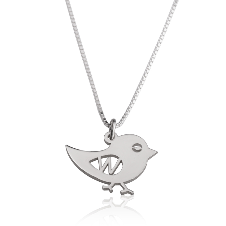 Bird Initial Necklace