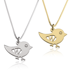 Bird Initial Necklace