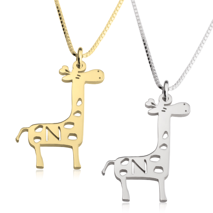 Giraffe Initial Necklace