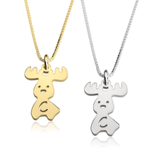 Moose Initial Necklace