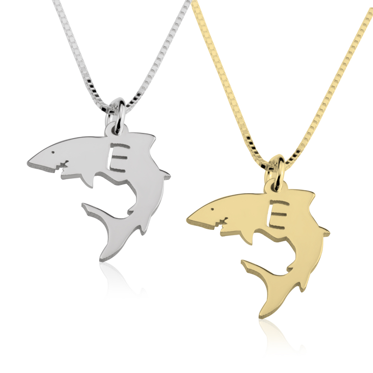 Shark Initial Necklace