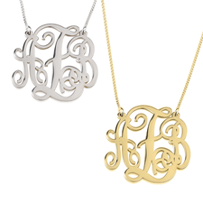 Split Chain Monogram Necklace