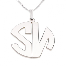 Block Letters Monogram Necklace - Thumbnail 2