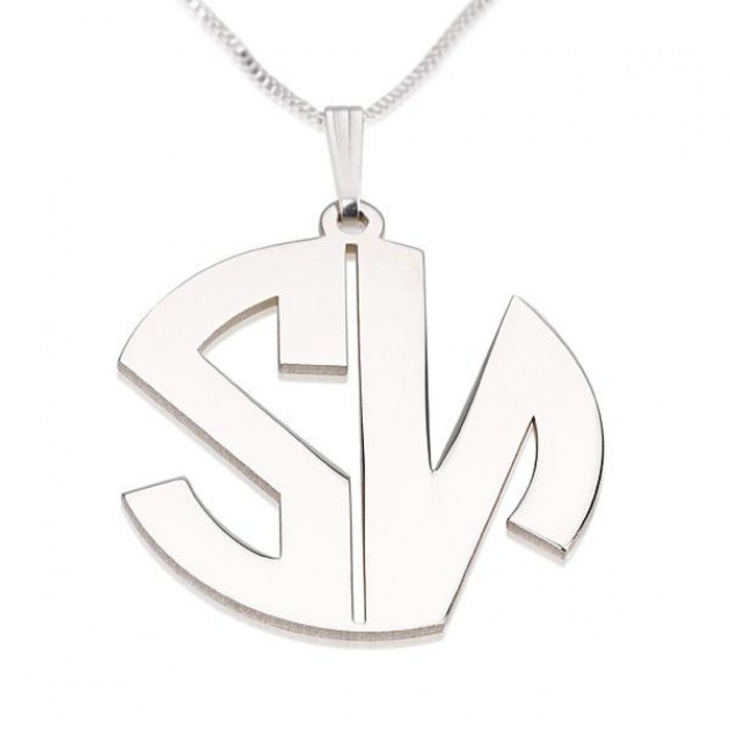 Block Letters Monogram Necklace - Picture 2