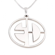 Block Letters Cut Out Monogram Necklace