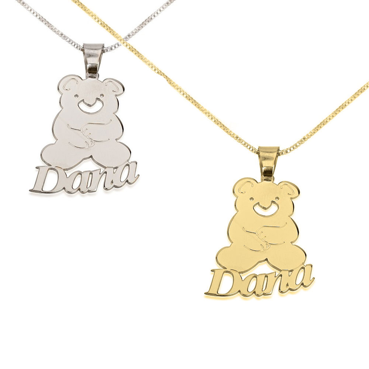 Teddy Bear Pendant with Name