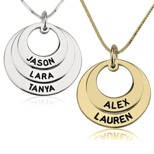 Engraved Mothers Circle Necklace With Multiple Names