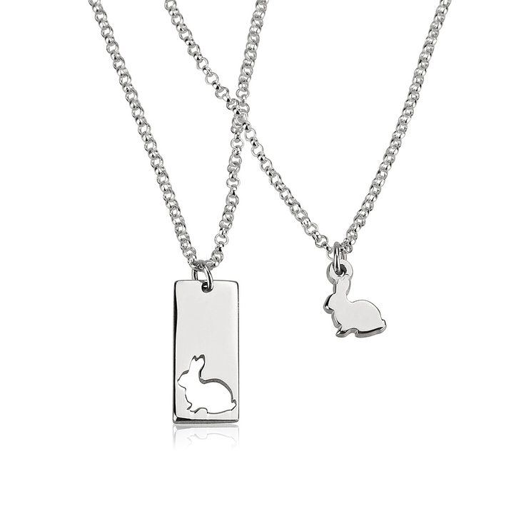 Animal Mother Daughter Necklace Set
