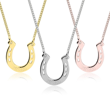 Delicate Engraved Horseshoe Necklace