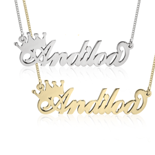 Custom Crown Name Necklace