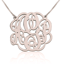 Twisted Split Chain Monogram Necklace