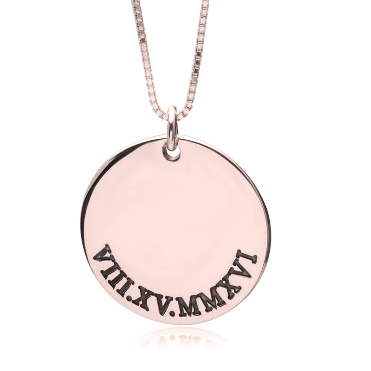 Roman Numeral Disc Necklace